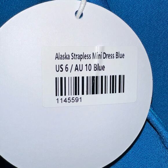 NWT Princess Polly Alaska Strapless Mini Dress in Blue Size 6 - Picture 7 of 16